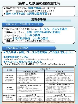 浸水した家屋の感染症対策