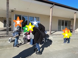 園に戻って手洗いの写真