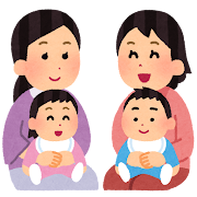 ママ友と子どものイラスト