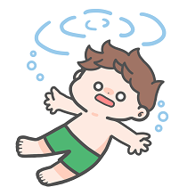 水遊びでおぼれそうな子どものイラスト