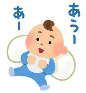 喃語を話している赤ちゃんのイラスト