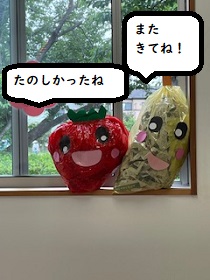 製作したいちごとバナナのおもちゃの写真