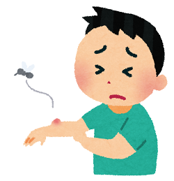 虫刺されの男児のイラスト