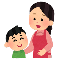 仲良く話す親子のイラスト