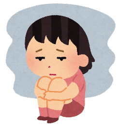 疲れた表情の女の子のイラスト