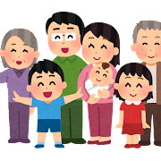 3世代の親子のイラスト