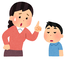 お母さんが叱っても子どもには伝わっていないイラスト