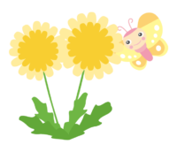 たんぽぽとちょうちょ
