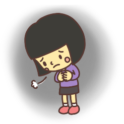 疲れた表情の女の子のイラスト