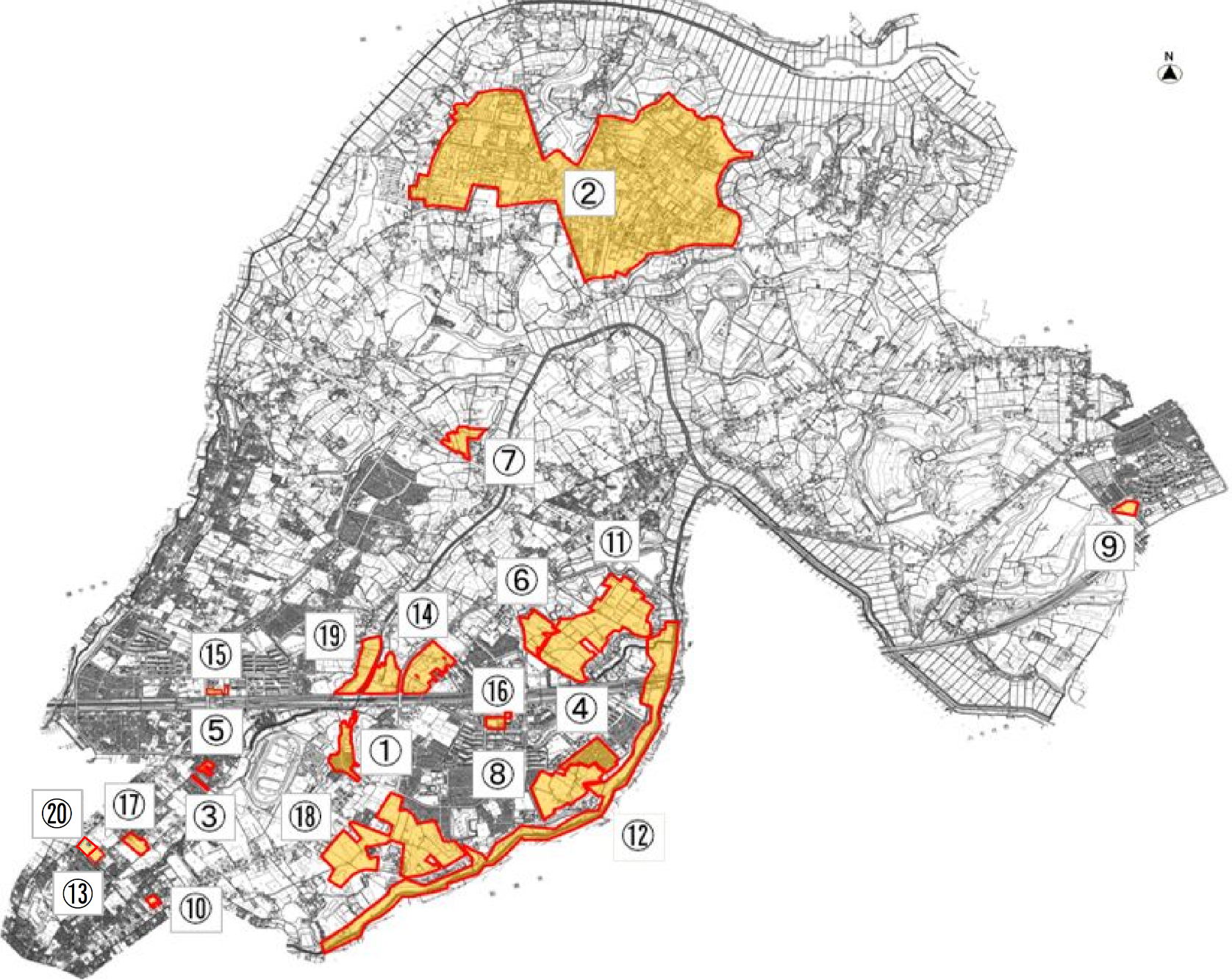 地区まちづくり協議会認定箇所位置図