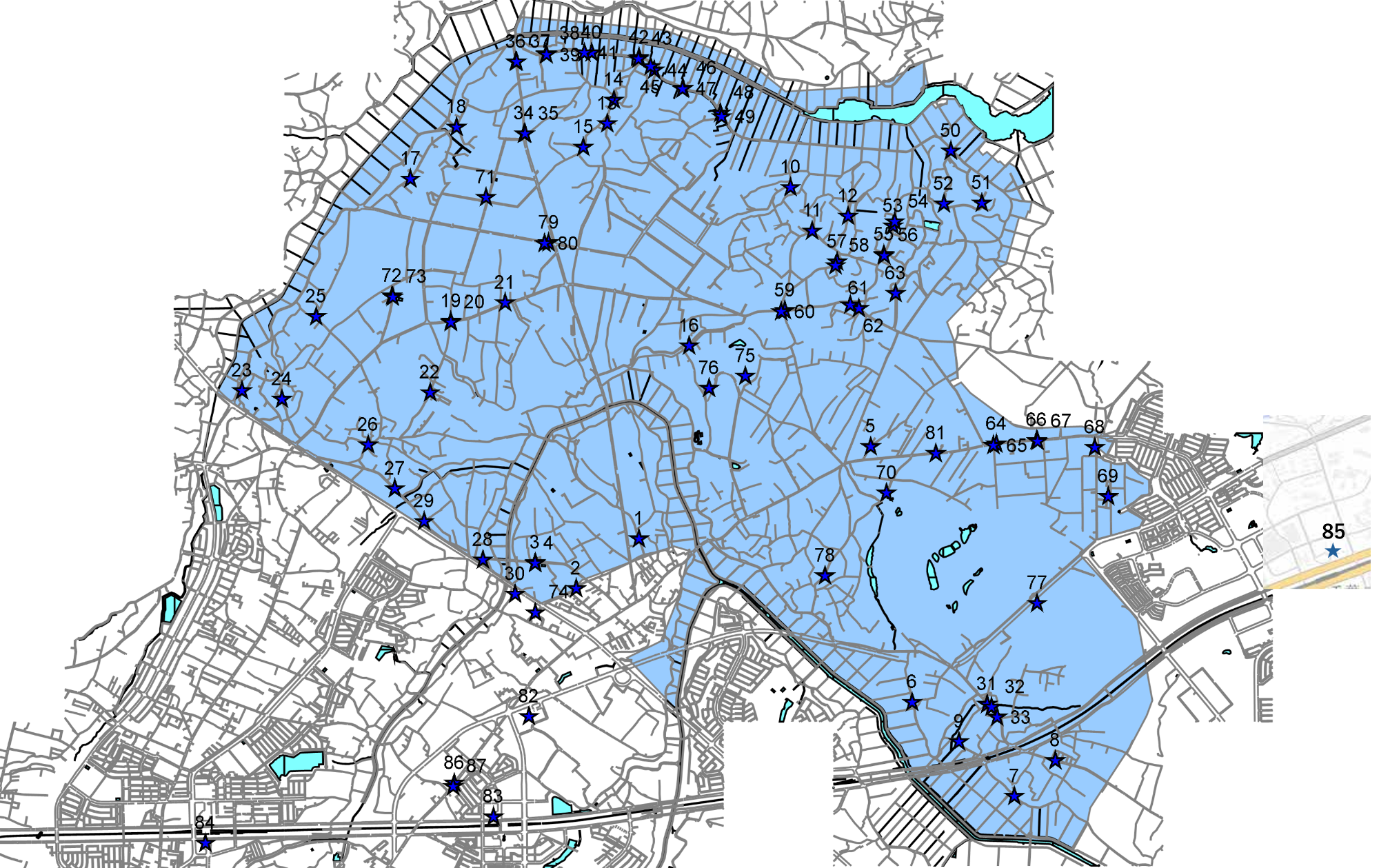 のるーと白井運行区域図
