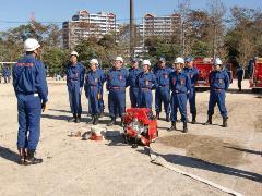 （写真）訓練開始(中ポンプ・中継)