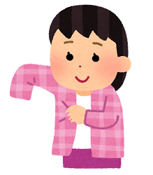 着替えをする女の子のイラスト