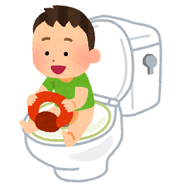 トイレトレーニングの男の子のイラスト
