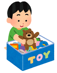 おもちゃの整理をする男の子