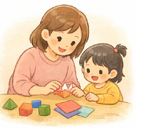 おりがみする子