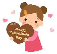 バレンタインチョコを持つ女の子のイラスト