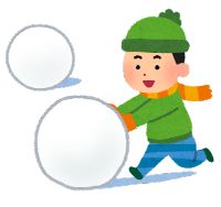 雪遊びする男の子のイラスト