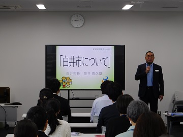 市長講話の様子