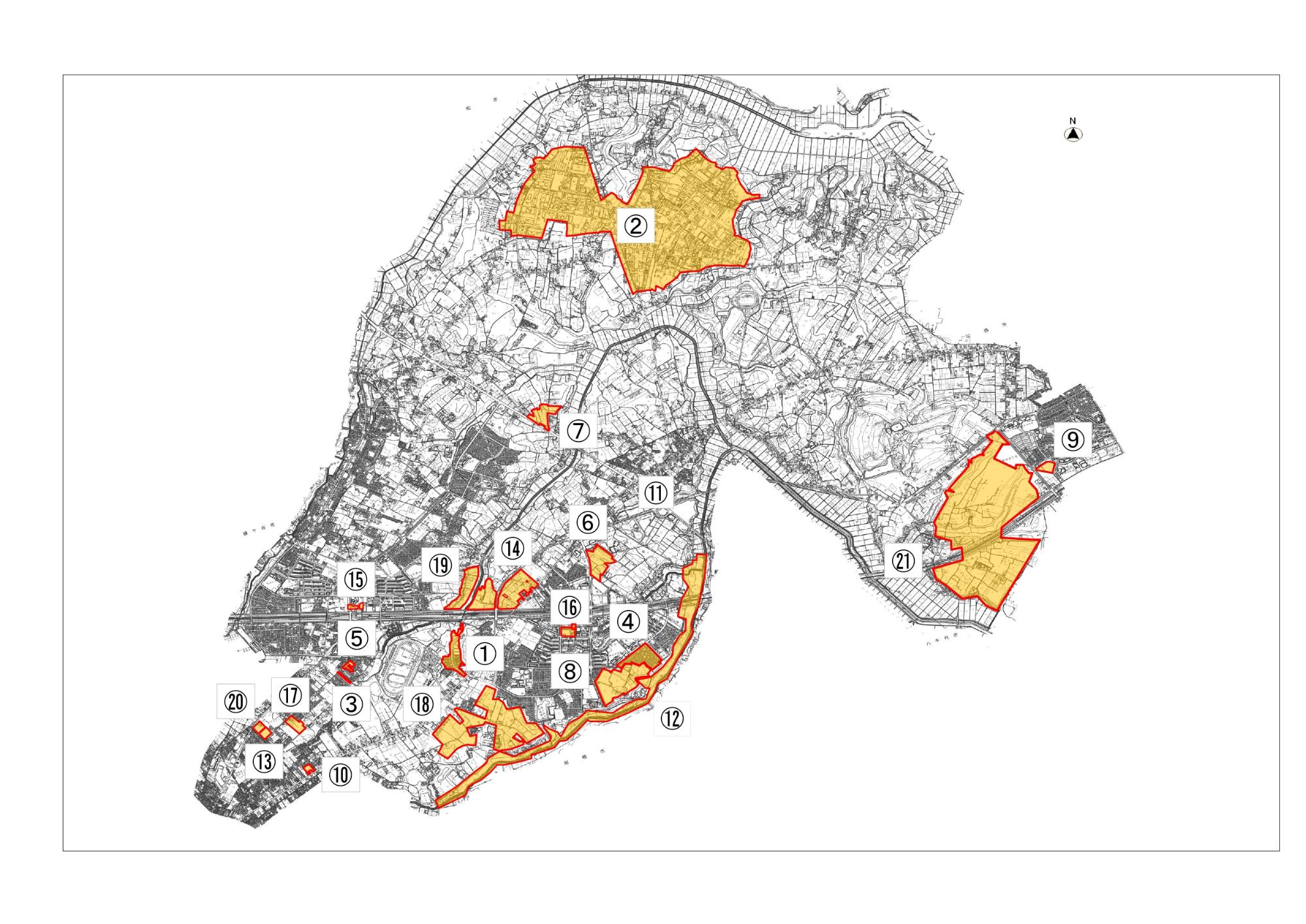 地区まちづくり協議会認定箇所位置図